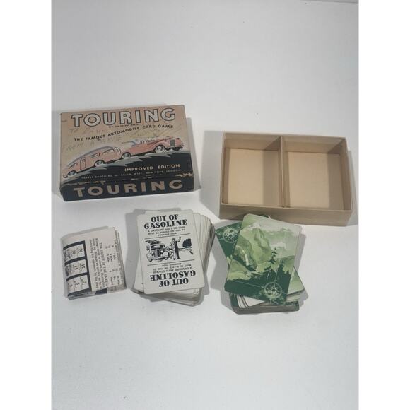 Vintage TOURING Famous Automobile Card Game Parker Bros 1947 used - Picture 1 of 6
